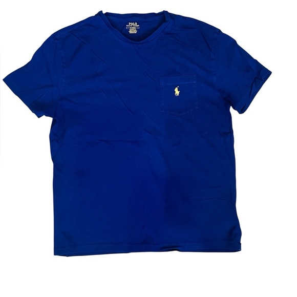 Polo by Ralph Lauren Vibrant Blue Pocket front Tee - Picture 1 of 5